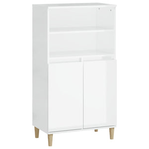 Credenza Bianco Lucido 60x36x110 cm in Legno Multistrato 821222