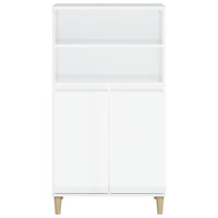 Credenza Bianco Lucido 60x36x110 cm in Legno Multistrato 821222