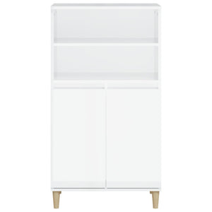 Credenza Bianco Lucido 60x36x110 cm in Legno Multistrato 821222