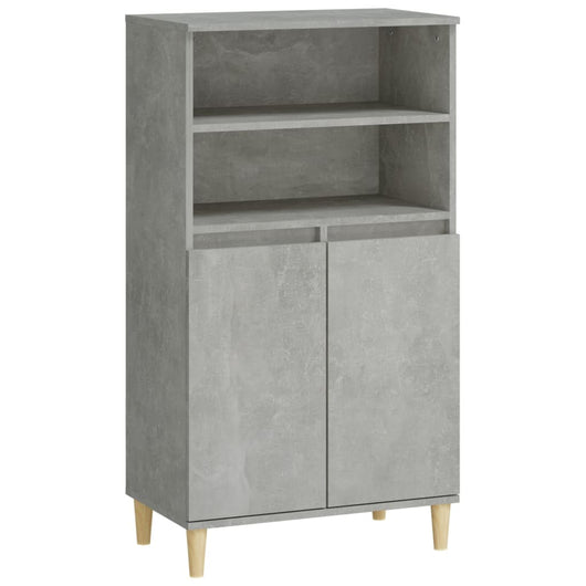 Credenza Grigio Cemento 60x36x110 cm in Legno Multistrato