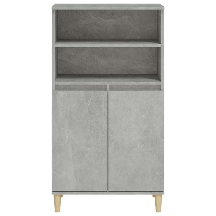 Credenza Grigio Cemento 60x36x110 cm in Legno Multistrato