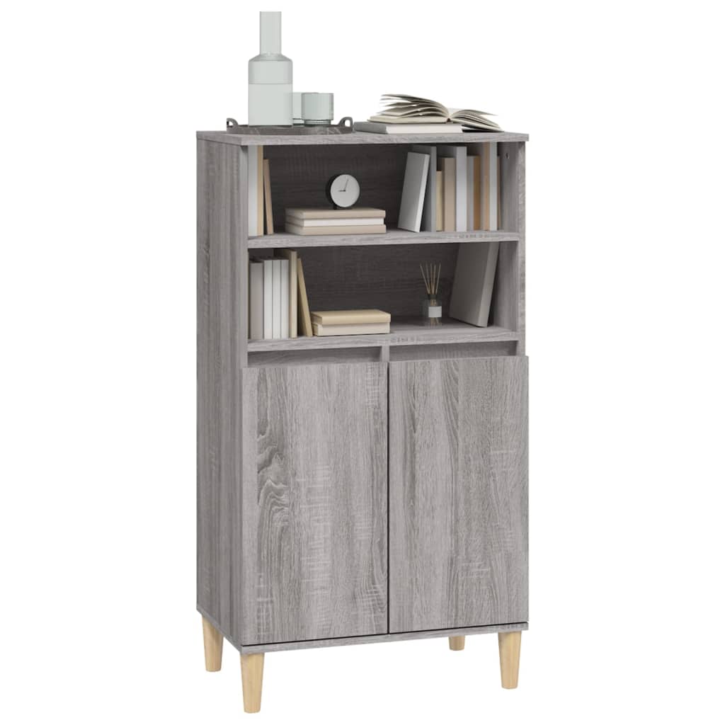 Credenza Grigio Sonoma 60x36x110 cm in Legno Multistrato