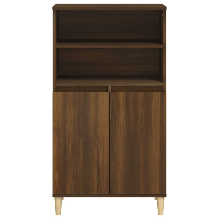 Credenza Rovere Marrone 60x36x110 cm in Legno Multistrato 821227