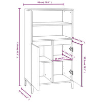 Credenza Alta Bianca 60x36x110 cm in Legno Multistrato