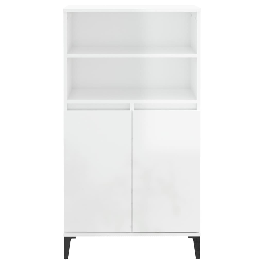 Credenza Bianco Lucido 60x36x110 cm in Legno Multistrato cod mxl 11564