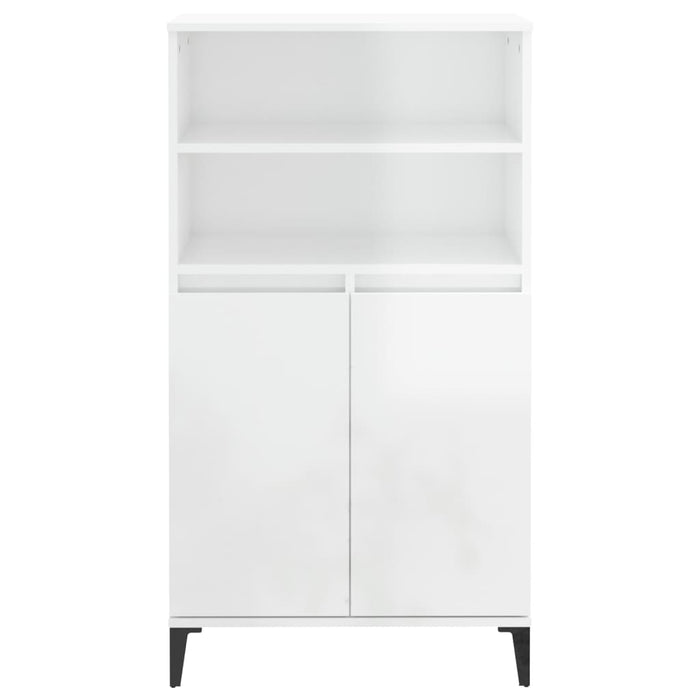 Credenza Bianco Lucido 60x36x110 cm in Legno Multistrato cod mxl 11564