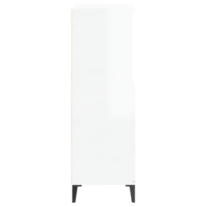 Credenza Bianco Lucido 60x36x110 cm in Legno Multistrato cod mxl 11564