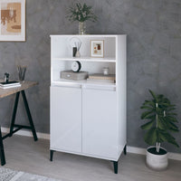 Credenza Bianco Lucido 60x36x110 cm in Legno Multistrato cod mxl 11564