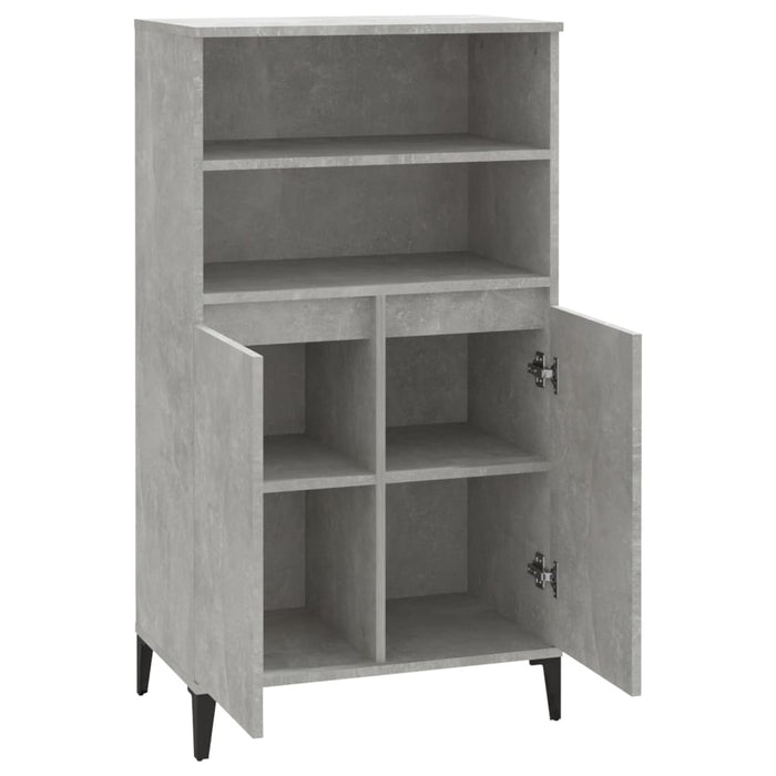 Credenza Grigio Cemento 60x36x110 cm in Legno Multistrato 821232