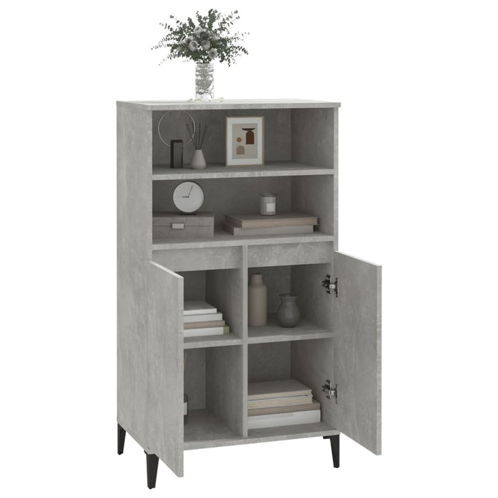 Credenza Grigio Cemento 60x36x110 cm in Legno Multistrato cod mxl 17695