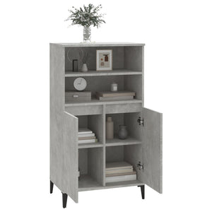 Credenza Grigio Cemento 60x36x110 cm in Legno Multistrato 821232