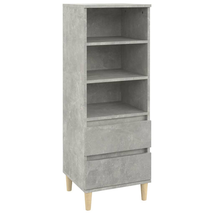 Credenza Grigio Cemento 40x36x110 cm in Legno Multistrato