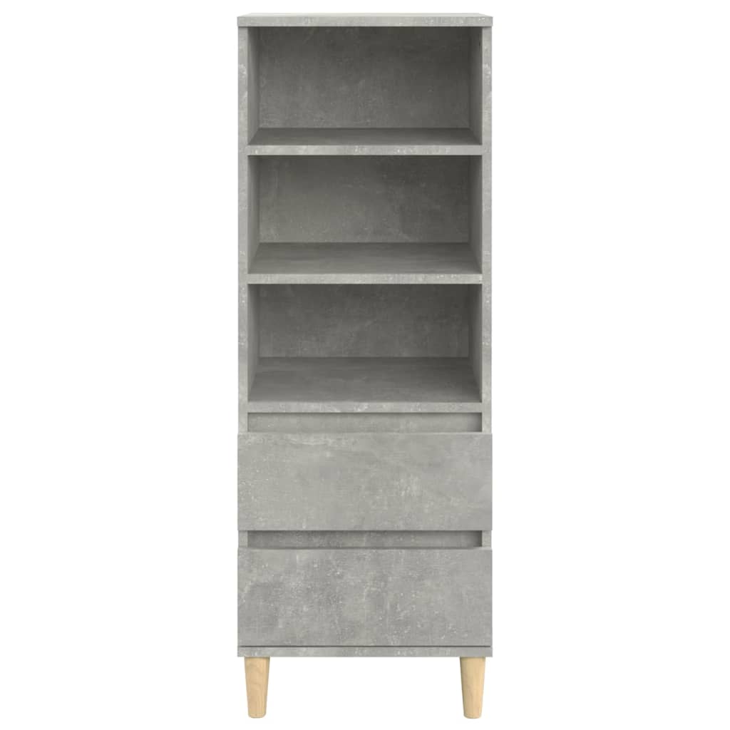 Credenza Grigio Cemento 40x36x110 cm in Legno Multistrato