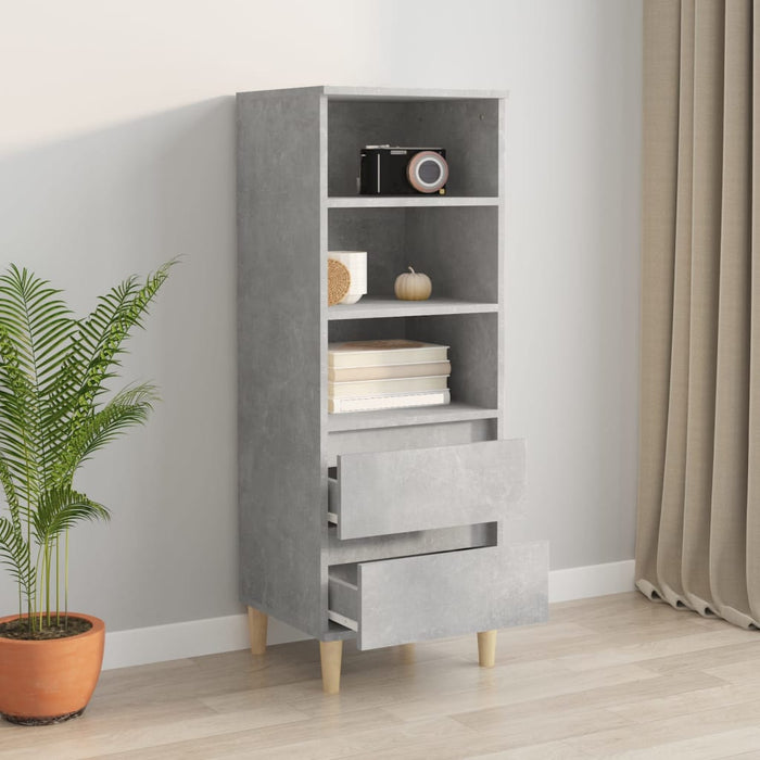 Credenza Grigio Cemento 40x36x110 cm in Legno Multistrato