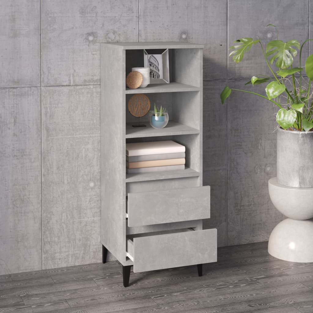 Credenza Grigio Cemento 40x36x110 cm in Legno Multistrato cod mxl 6607