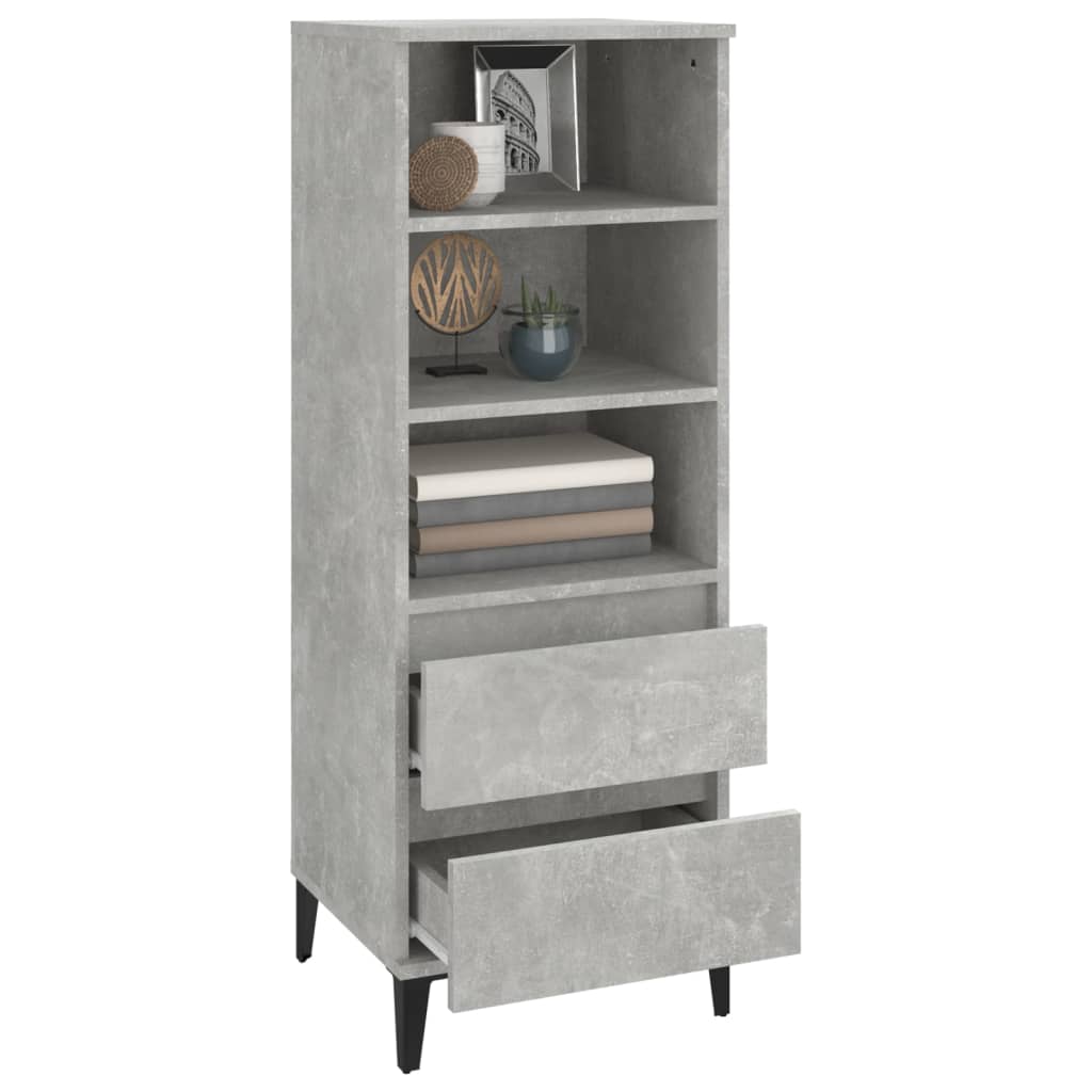 Credenza Grigio Cemento 40x36x110 cm in Legno Multistrato cod mxl 6607