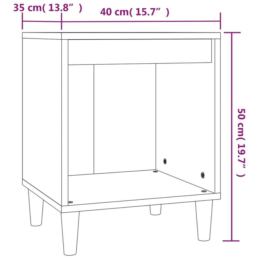 Comodino Bianco 40x35x50 cm in Legno Multistrato cod mxl 30573