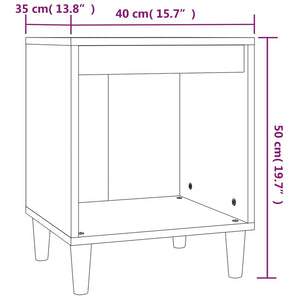 Comodino Bianco 40x35x50 cm in Legno Multistrato cod mxl 30573