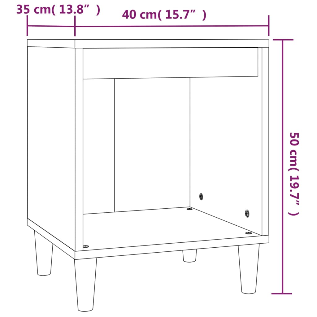 Comodini 2 pz in Bianco 40x35x50 cm cod mxl 30457