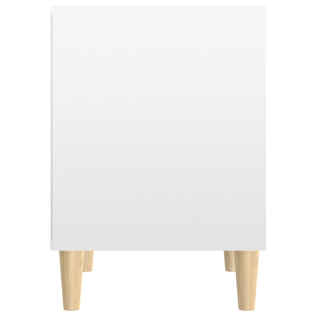 Comodino Bianco Lucido 40x35x50 cm in Legno Multistrato 821862