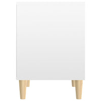 Comodino Bianco Lucido 40x35x50 cm in Legno Multistrato 821862