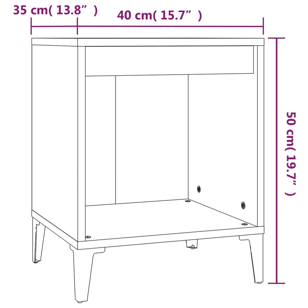 Comodini 2 pz in Bianco 40x35x50 cm cod mxl 30096