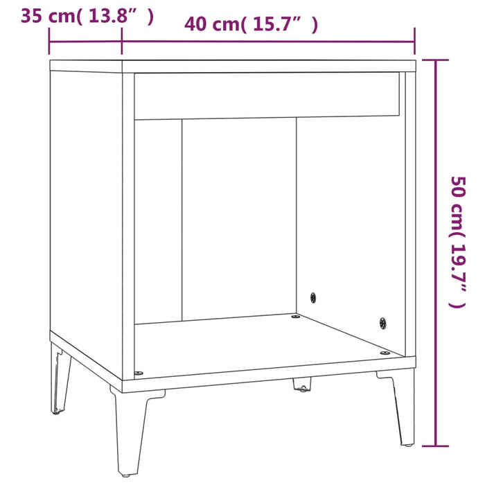 Comodini 2 pz in Bianco 40x35x50 cm cod mxl 30096