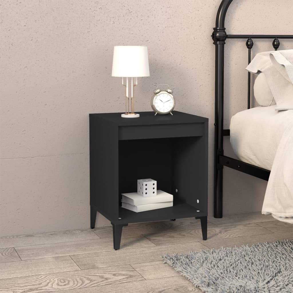 Comodini 2 pz Nero 40x35x50 cm cod mxl 31033