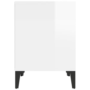 Comodini 2 pz in Bianco Lucido 40x35x50 cm