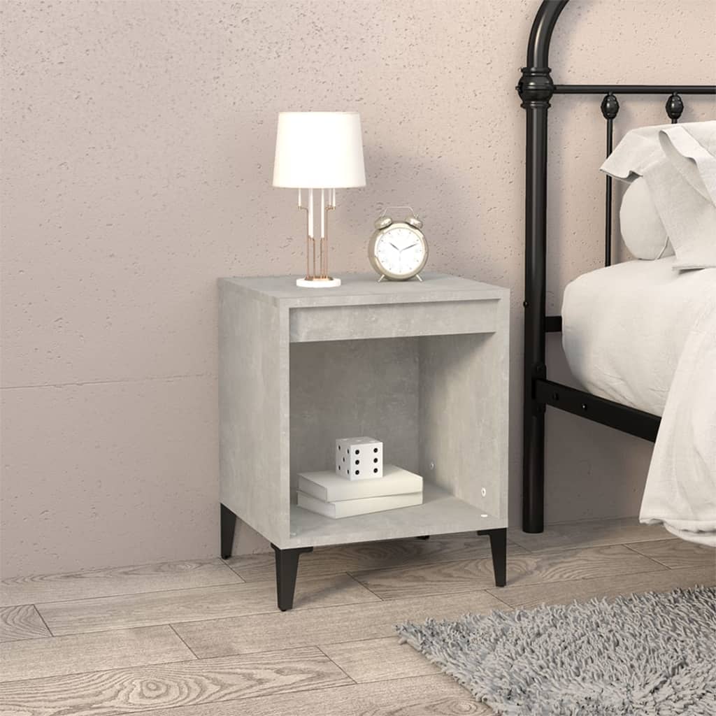 Comodini 2 pz Grigio Cemento 40x35x50 cm cod mxl 30076