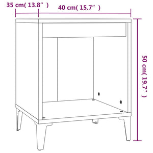 Comodini 2pz Rovere Fumo 40x35x50 cm 821885