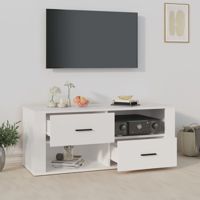 Mobile Porta TV Bianco 100x35x40 cm in Legno Multistrato cod mxl 25877