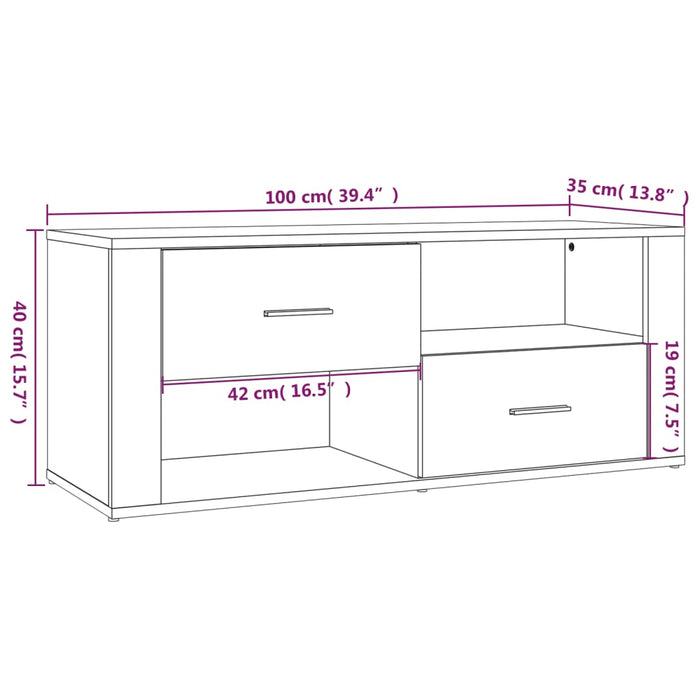 Mobile Porta TV Bianco 100x35x40 cm in Legno Multistrato cod mxl 25877