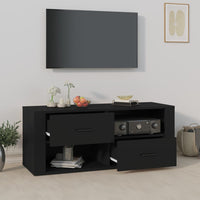 Mobile Porta TV Nero 100x35x40 cm in Legno Multistrato 823100