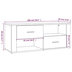 Mobile Porta TV Nero 100x35x40 cm in Legno Multistrato 823100