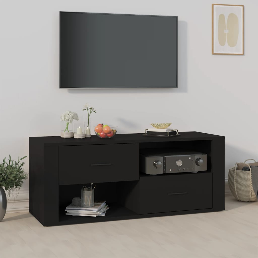 Mobile Porta TV Nero 100x35x40 cm in Legno Multistrato cod mxl 23975