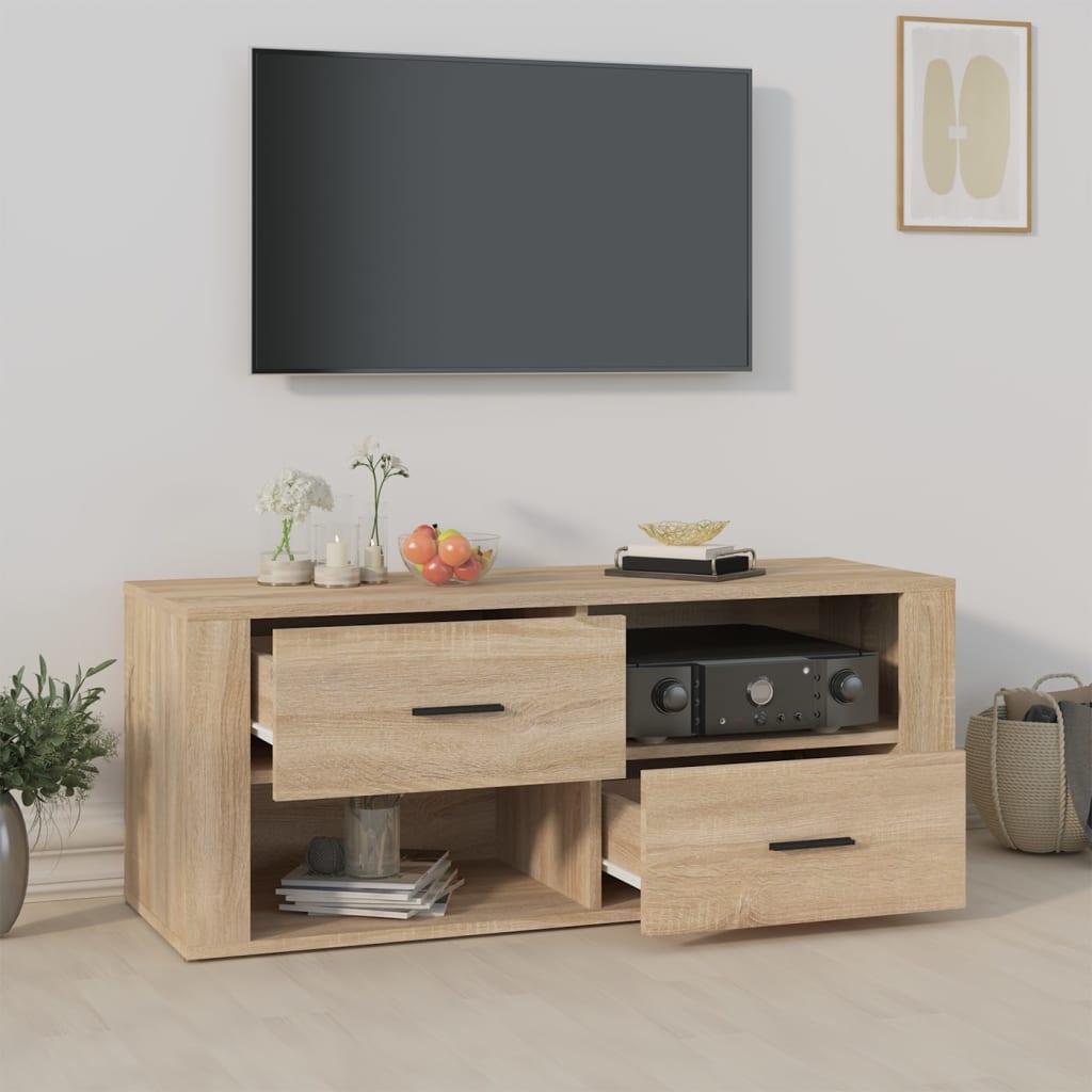 Mobile per TV Rovere Sonoma 100x35x40 cm Legno Multistrato cod mxl 15803