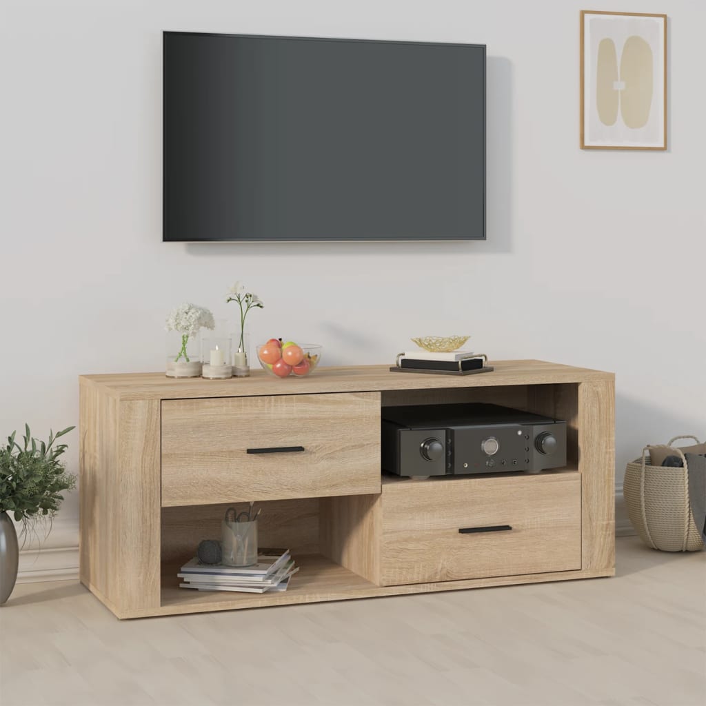 Mobile per TV Rovere Sonoma 100x35x40 cm Legno Multistrato cod mxl 15803