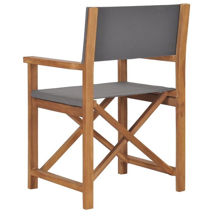 Sedie da Regista Pieghevoli 2 pz in Massello di Teak Grigio 3143629