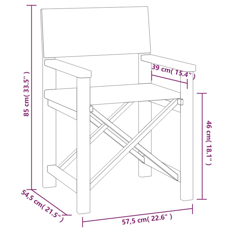 Sedie da Regista Pieghevoli 2 pz in Massello di Teak Grigio 3143629