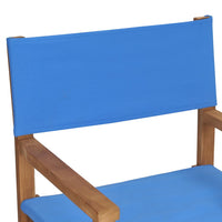 Sedie da Regista 2 pz in Legno Massello di Teak Blu