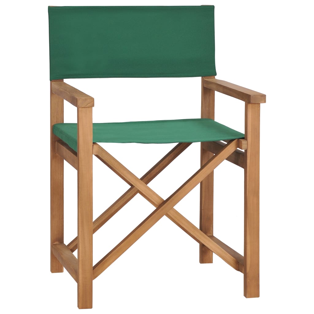 Sedie da Regista Pieghevoli 2 pz in Massello di Teak Verde 3143631