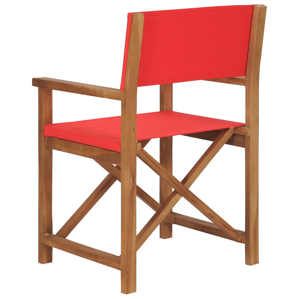 Sedie da Regista Pieghevoli 2 pz in Massello di Teak Rosso 3143632