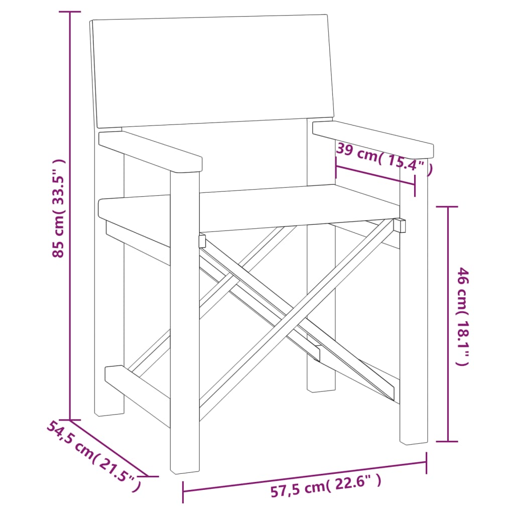 Sedie da Regista Pieghevoli 2 pz in Massello di Teak Rosso 3143632