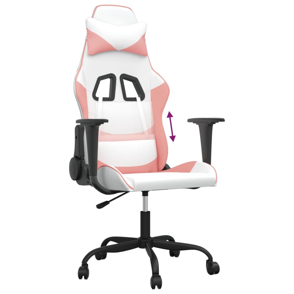 Sedia da Gaming Bianco e Rosa in Similpelle 3143650