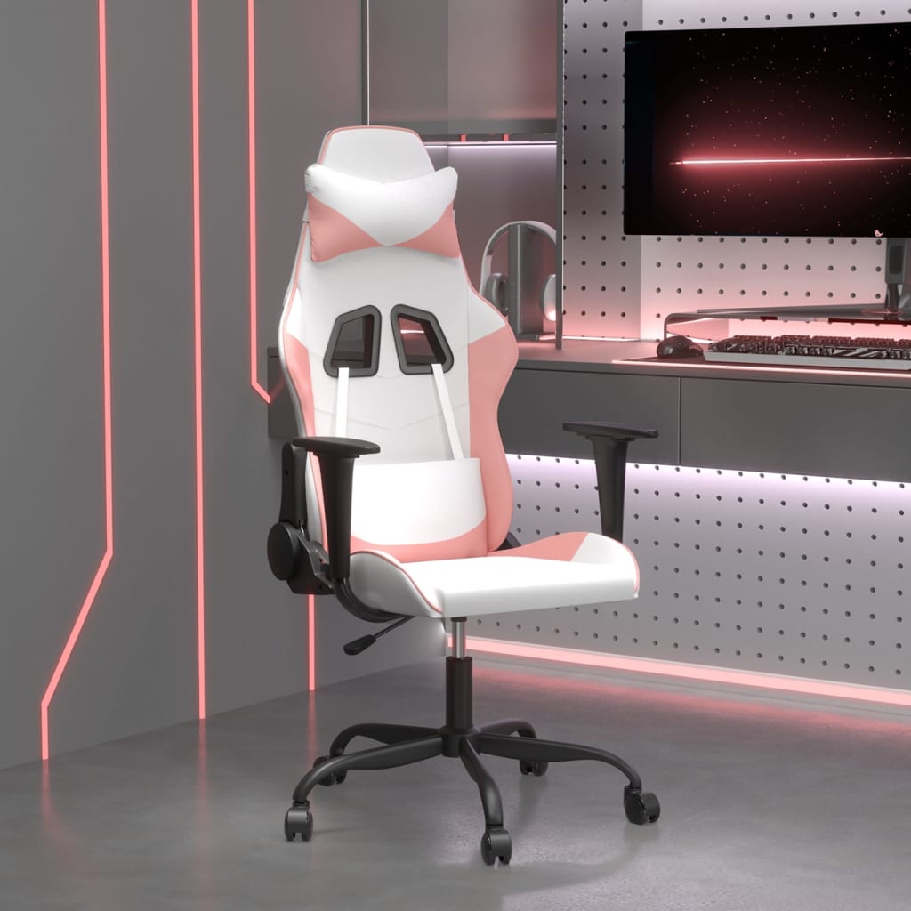 Sedia da Gaming Bianco e Rosa in Similpellecod mxl 75882