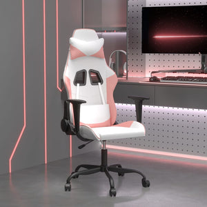 Sedia da Gaming Bianco e Rosa in Similpelle 3143650