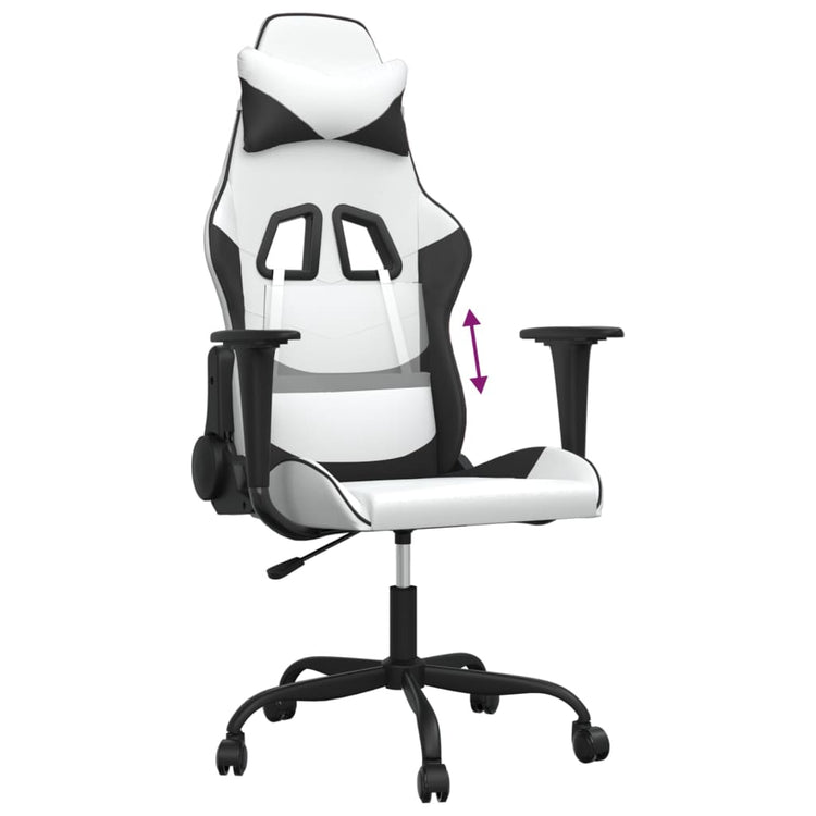 Sedia da Gaming Bianco e Nero in Similpelle 3143651