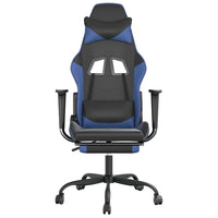 Sedia da Gaming con Poggiapiedi Nero e Blu in Similpelle 3143653