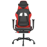 Sedia da Gaming con Poggiapiedi Nero e Rosso in Similpelle 3143654